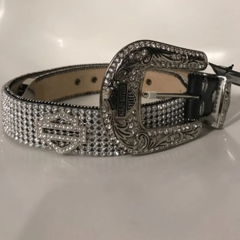 Harley-Davidson Silver Crystal Western Belt